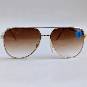 (NWT) Vintage 90's Aviator Metal Bi-Focal Reading Sunglasses (S. Gold)